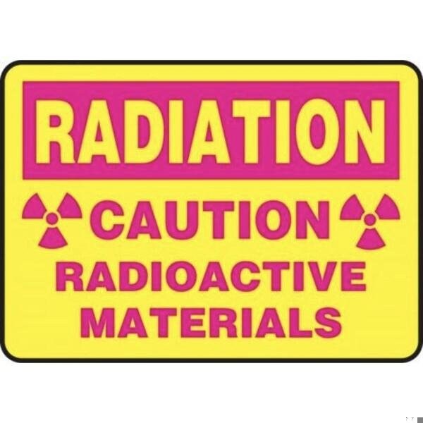 Accuform Radiation & Laser Sign, 7 in H x 10 in W, Aluminum MRAD909VA - main